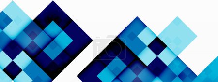 Ilustración de Un patrón simétrico de rectángulos azules eléctricos sobre un fondo blanco, que muestra la propiedad material de los gráficos y el diseño de la fuente con tintes y tonos - Imagen libre de derechos