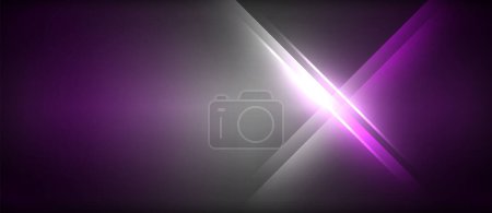 Ilustración de Una llamarada de lente eléctrica azul y magenta crea un efecto impresionante sobre un fondo púrpura oscuro, lanzando un tono violeta en el cielo. Este evento gráfico está iluminado por una luz púrpura y blanca - Imagen libre de derechos
