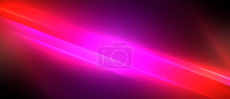Illustration for A vibrant mix of purple, violet, and magenta light is illuminating an electric blue pattern against a dark black background, creating a colorful and dynamic display - Royalty Free Image
