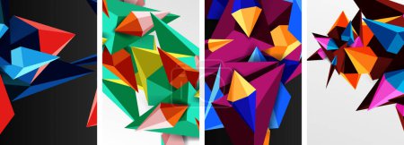 Dreieck abstrakte Konzepte Plakatset mit geometrischen minimalen Designs