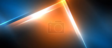 Ilustración de Una llamarada de lente ámbar y naranja está iluminando el cielo azul oscuro, asemejándose a un objeto astronómico con gas y calor. El fenómeno geológico crea un horizonte impresionante - Imagen libre de derechos