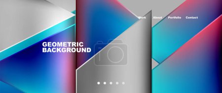 Illustration for Metal triangles with colorful bright triangles. Geometric modern minimalist design template - Royalty Free Image