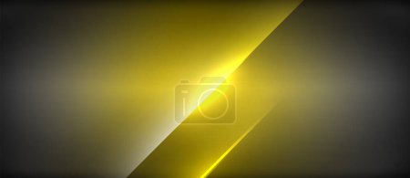 Téléchargez les illustrations : Une lumière ambrée projette une lueur sur un rectangle noir, créant un motif frappant avec un soupçon d'un éclat de lentille à l'horizon - en licence libre de droit