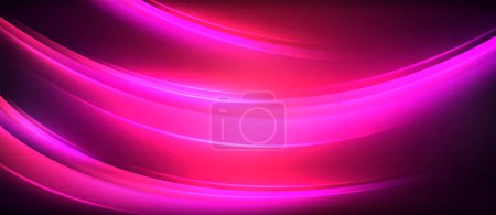 Téléchargez les illustrations : Un design d'onde rose et violet vibrant sur un fond noir ressemble à un mélange de couleurs magenta, violet et bleu électrique, créant un motif d'eau coloré et artistique avec différentes teintes et nuances - en licence libre de droit