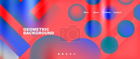 A vibrant geometric background with a mix of red, blue, and green circles and arrows. The pattern is symmetrical and electric blue, magenta tints add an artistic touch inspired by automotive lighting