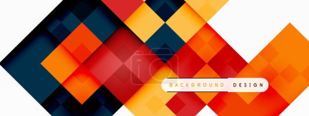 Illustration for Vibrant red and magenta triangles create a colorful geometric pattern on a white flooring material. The squares add a dynamic touch to the design - Royalty Free Image