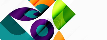 Ilustración de Un logotipo colorido con círculos y cuadrados sobre un fondo blanco de alta calidad - Imagen libre de derechos