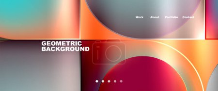 Illustration for Round squares, circles with fluid gradients. Vector Illustration For Wallpaper, Banner, Background, Card, Book Illustration, landing page - Royalty Free Image