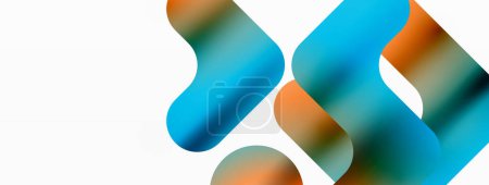 Ilustración de Una imagen vibrante que muestra una flecha azul y naranja eléctrica borrosa sobre un fondo blanco, mostrando colorido y simetría en un estilo de macrofotografía - Imagen libre de derechos