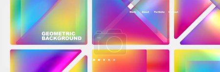 Illustration for Gradient triangles composition with bright fluid colors. Vector Illustration For Wallpaper, Banner, Background, Card, Book Illustration, landing page - Royalty Free Image