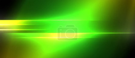 Illustration for An electric blue and magenta light beam is gliding through a black background, creating a striking pattern in the shape of a rectangle. A lens flare effect adds a touch of magic to the event - Royalty Free Image