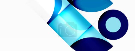 Ilustración de Un logotipo moderno en azul eléctrico y blanco con un círculo en el centro. El diseño incluye un patrón de triángulo y una silueta de pierna humana. La simetría se enfatiza a través de tintes y sombras - Imagen libre de derechos