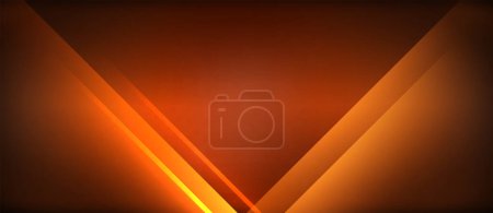 Ilustración de El fondo marrón oscuro presenta un triángulo en el centro con tonos ámbar, naranja y melocotón. El patrón crea un ambiente cálido y acogedor con toques de magenta y acentos de madera - Imagen libre de derechos