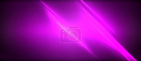 Téléchargez les illustrations : Une lumière violet néon illumine un fond sombre, créant un contraste saisissant. La lueur bleue électrique ajoute une touche vibrante à la scène - en licence libre de droit