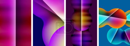 Ilustración de Formas abstractas líquidas con colores degradados. Fondos abstractos para el fondo de pantalla, tarjeta de visita, cubierta, cartel, pancarta, folleto, encabezado, sitio web - Imagen libre de derechos