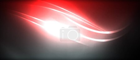 Illustration for An electric blue light illuminates the night sky against a backdrop of deep magenta clouds. The automotive lighting creates a stunning contrast with the dark pink hues of the atmosphere - Royalty Free Image