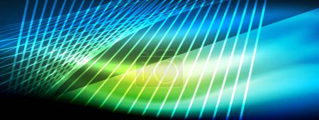 Leuchtende Linienvektoren aus Neonlicht: leuchtende Farben, schlanke Linien. Bezaubernder, von Leuchtreklamen inspirierter Designstil. Elektrische Energie für Webseiten, Anzeigen und mehr