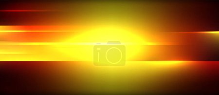 An image of a blurred yellow and red light on a black background, resembling a sunset afterglow in the sky with tints of amber and shades of dusk