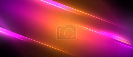 Illustration for Vibrant color scheme of purple and orange with a diagonal glowing line. Featuring tints and shades of magenta, pink, and electric blue, resembling a gas event with a touch of amber - Royalty Free Image