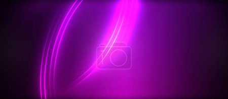 Téléchargez les illustrations : Une lumière violette envoûtante danse sur un fond sombre, créant un contraste captivant entre les teintes magenta vibrantes et l'obscurité étrange - en licence libre de droit