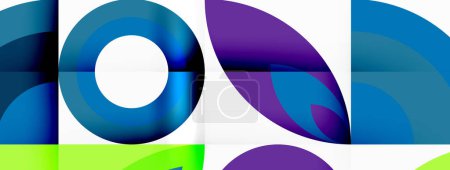 Ilustración de Un logotipo vibrante con colores azul eléctrico y magenta, con patrones simétricos y un motivo de pestañas dentro de un círculo blanco. El diseño emana colorido y arte - Imagen libre de derechos