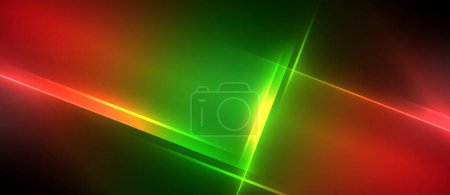 Illustration for A mesmerizing display of magenta, electric blue, and neon lights, enhanced by visual effect lighting and lens flare, on a black background. Perfect for a gas event or art installation - Royalty Free Image