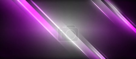 Immerse yourself in a mesmerizing world of purple and black with glowing lines on an electric blue background. This artful display of graphics and patterns is perfect for any event