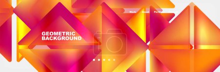 Illustration for Colorful fluid gradient triangles and squares web site template. Vector Illustration For Wallpaper, Banner, Background, Card, Book Illustration, landing page - Royalty Free Image