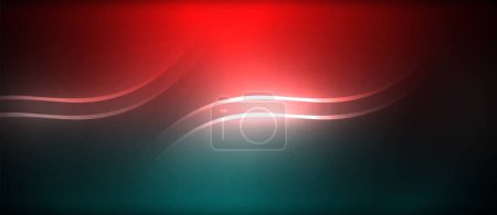 Illustration for An orange glow from automotive lighting creates a lens flare effect as it shines on a black background, resembling the horizon at dusk with hints of magenta - Royalty Free Image