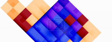 Ilustración de Colorido y simetría se muestran en esta obra de arte rectangular con tonos de púrpura, violeta, magenta y azul eléctrico sobre un fondo blanco - Imagen libre de derechos