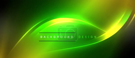 Illustration for A neon green and yellow circle glowing in electric blue on a dark background, creating a stunning visual effect reminiscent of automotive lighting - Royalty Free Image
