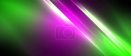 Ilustración de Una vibrante pantalla de colorido con un haz de luz púrpura, violeta y rosa sobre un fondo negro, creando un impresionante efecto visual que recuerda al azul eléctrico. - Imagen libre de derechos
