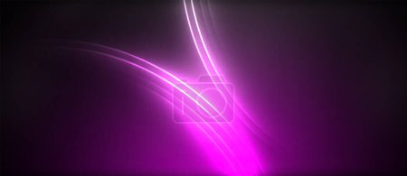 Illustration for A vibrant purple light illuminates a dark background, creating a visually striking visual effect resembling neon art. The contrast between the colors enhances the boldness and intensity of the scene - Royalty Free Image