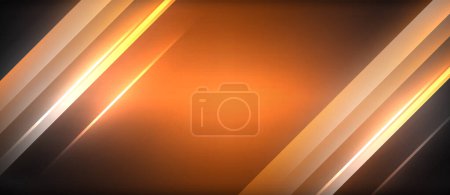 Illustration for A mesmerizing black and orange background with glowing lines resembling automotive lighting. The mix of brown, amber, and peach tones creates a beautiful contrast with the woodlike pattern - Royalty Free Image