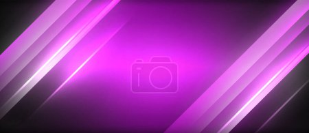 Ilustración de Un diseño artístico con un fondo púrpura con líneas brillantes, mostrando tintes y tonos de magenta y violeta. Los acentos azules eléctricos añaden un toque vibrante al diseño gráfico - Imagen libre de derechos