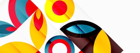 Ilustración de Una pantalla cautivadora de círculos coloridos sobre un fondo blanco prístino, creando un patrón fascinante que es atractivo y entretenido a la vista - Imagen libre de derechos