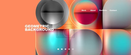 Illustration for Round squares, circles with fluid gradients. Vector Illustration For Wallpaper, Banner, Background, Card, Book Illustration, landing page - Royalty Free Image