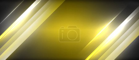 Illustration for An amber and electric blue background with intricate patterns of glowing yellow lines. The macro photography captures the tints and shades beautifully, resembling wood grain. Font adds a modern touch - Royalty Free Image