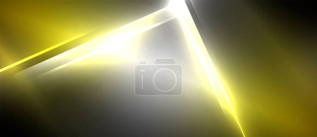 Illustration for An electric blue light illuminates the darkness of space, casting a lens flare on the black background with hints of white and yellow. A mesmerizing astronomical event in the sky - Royalty Free Image