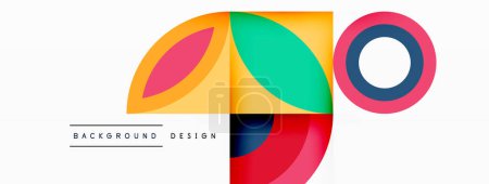 Illustration for Circles and petals. Geometric beautiful abstract minimal template for Wallpaper, Banner, Background, Card, Book Illustration, landing page - Royalty Free Image