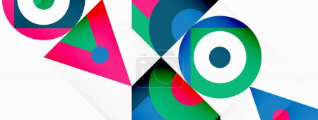 Illustration for Colorful circle and triangle abstract background. Template for wallpaper, banner, presentation, background - Royalty Free Image