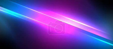 Ilustración de Fondo de rayos de luz diagonal neón dinámico. Diseño de concepto geométrico digital Techno para papel pintado, banner, presentación, fondo - Imagen libre de derechos