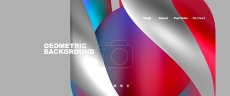 Illustration for Bright multicolored geometric abstract shapes. Minimal trendy simplicity concept. Modern overlapping forms - Royalty Free Image