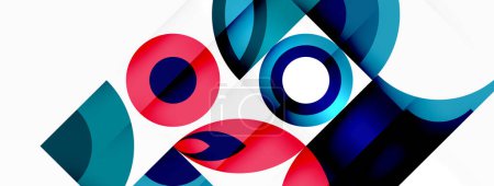 Kreise und Blütenblätter. Geometrisch schöne abstrakte Minimalvorlage für Tapeten, Banner, Hintergrund, Karte, Buchillustration, Landing Page