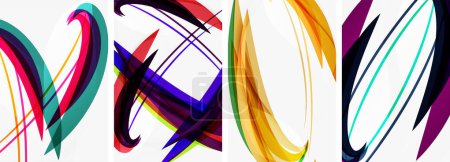 Foto de Carteles de onda de colores abstractos para papel pintado, tarjeta de visita, cubierta, cartel, pancarta, folleto, encabezado, sitio web - Imagen libre de derechos
