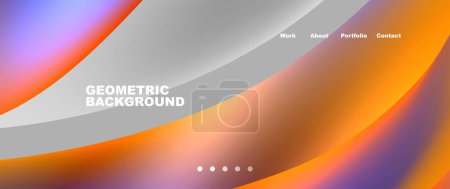 Illustration for Web page design with geometric elements - circle and wave. Techno art concept. Vector Illustration For Wallpaper, Banner, Background, Card, Book Illustration, landing page - Royalty Free Image
