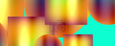 Illustration for Neon color abstract geometric shapes background design. Vector Illustration For Wallpaper, Banner, Background, Card, Book Illustration, landing page - Royalty Free Image