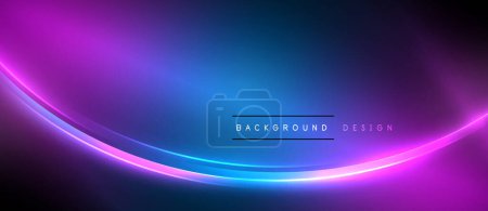 Illustration for A dynamic display of a blue and purple glowing wave set against a dark background, creating a striking visual effect - Royalty Free Image