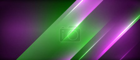 Ein leuchtend grüner und lila Streifen leuchtet vor violettem Hintergrund und erzeugt einen lebendigen visuellen Effekt