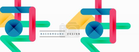 Colorful lines with shadows. Geometric background design. Vector Illustration For Wallpaper, Banner, Background, Card, Book Illustration, landing page